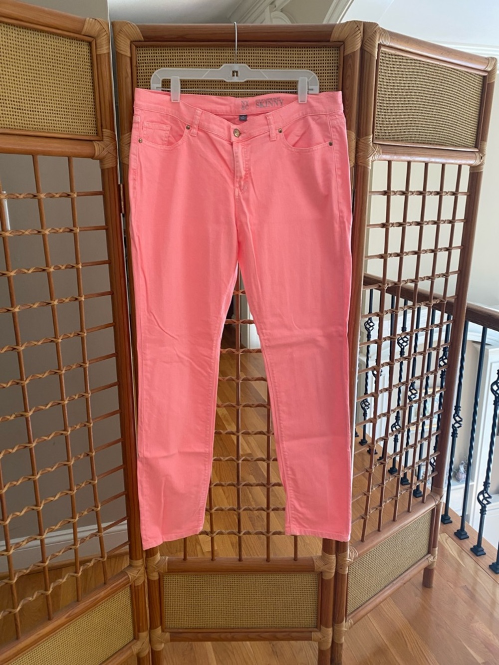 New York & Company Coral Pink Skinny Jeans